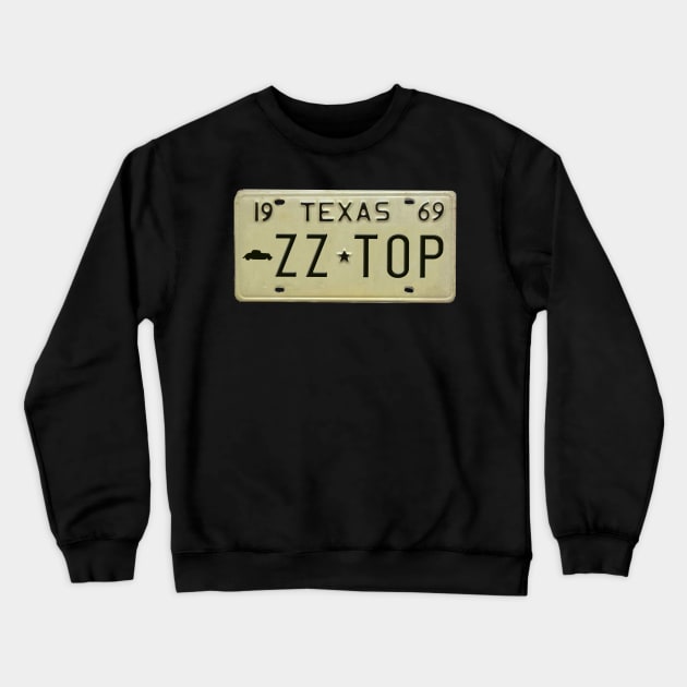 ZZ Top License Plate Crewneck Sweatshirt by RetroZest